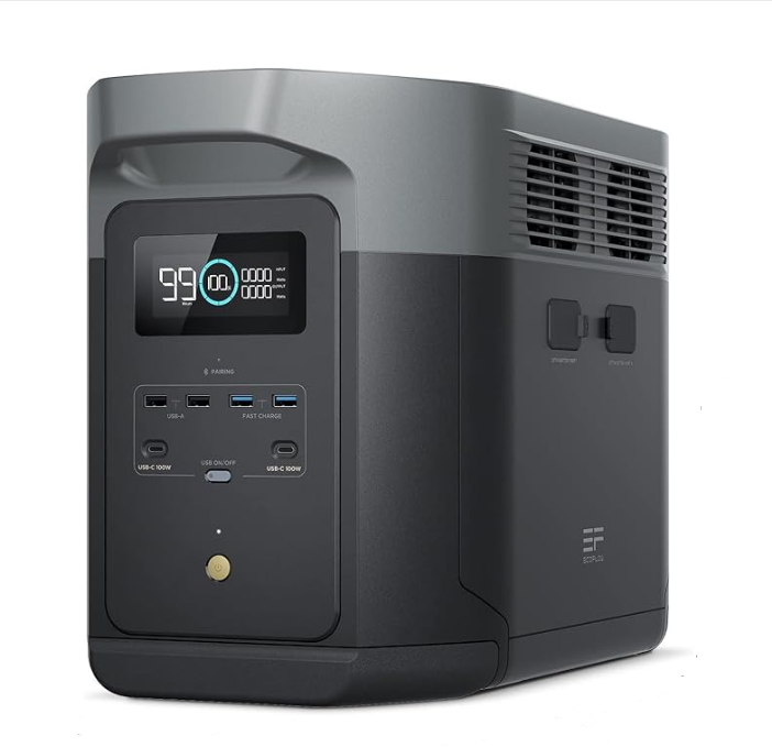 EF ECOFLOW Portable Power Station DELTA 2 Max, 2400W LFP Solar Generator,