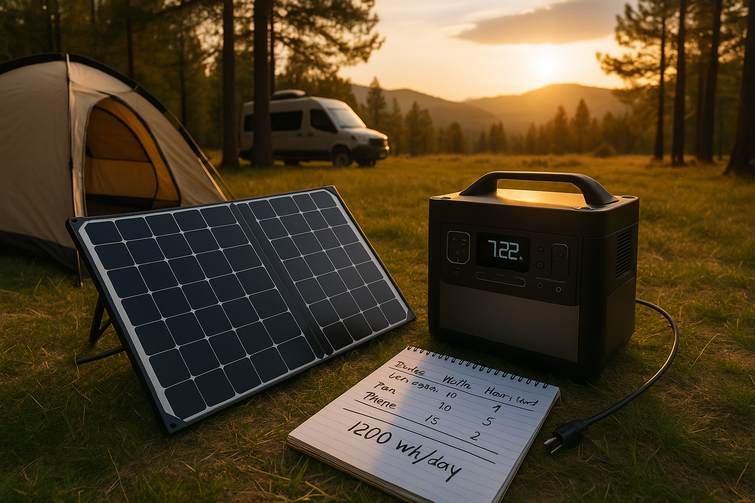 How To Calculate Solar Generator Battery Needs for Camping (No Fluff, Just Watts)